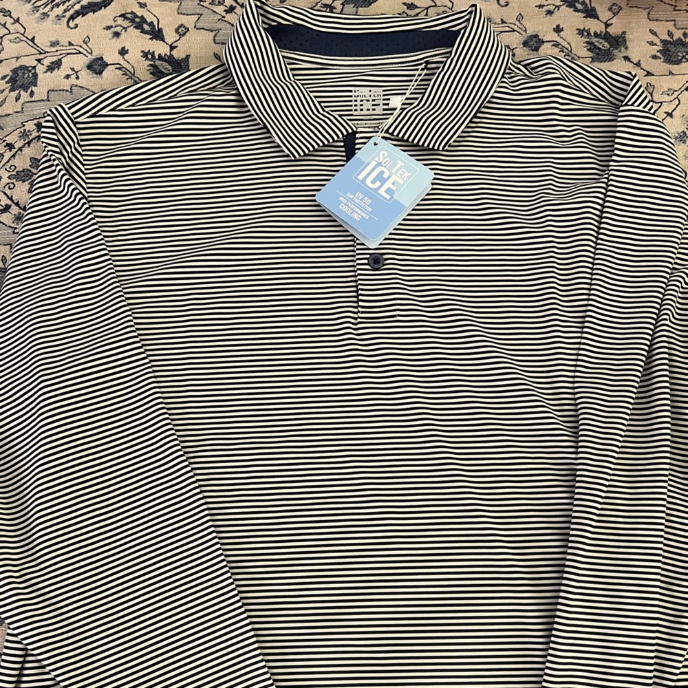 SanSoleil SolTek Ice Men’s “Fink” long sleeve blue and white size XL - NWT